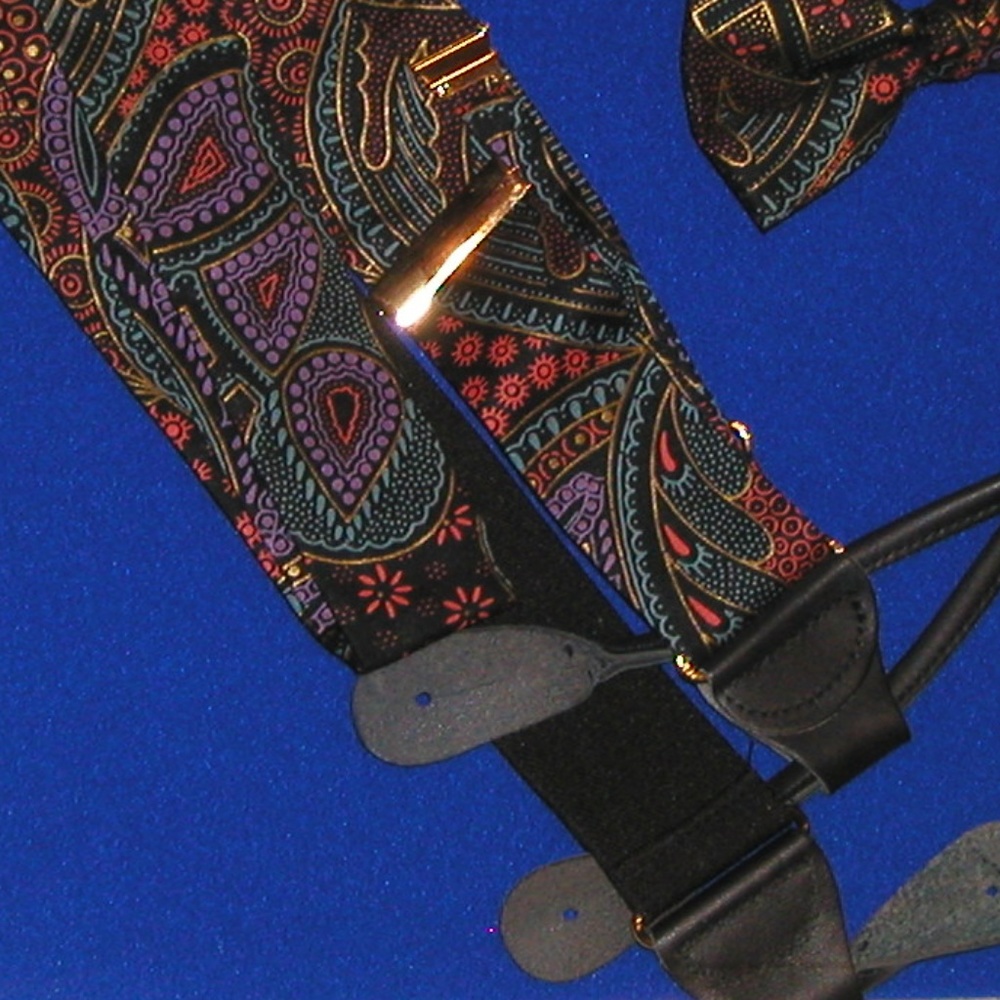 Men's Kente SUSPENDERS BRACES W Leather Tabs